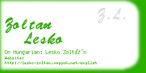 zoltan lesko business card